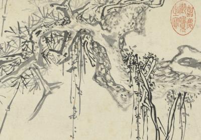 图片[2]-Pines, Bamboo, and Chrysanthemums-China Archive